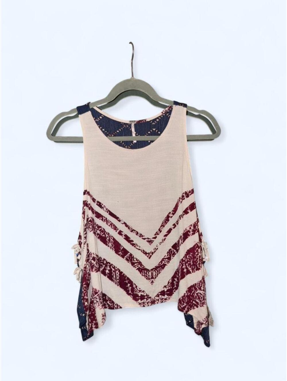 Free People americana flag tie sides tank top